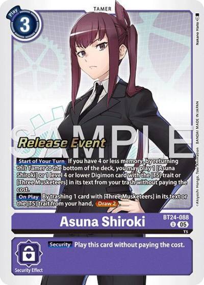 Asuna Shiroki BT24-088 UC Time Stranger Release Event Cards Digimon card