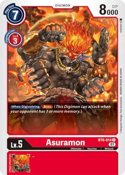 Asuramon BT6-014 C Double Diamond Digimon card