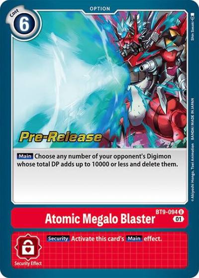 Atomic Megalo Blaster BT9-094 U X Record Pre-Release Cards Digimon card