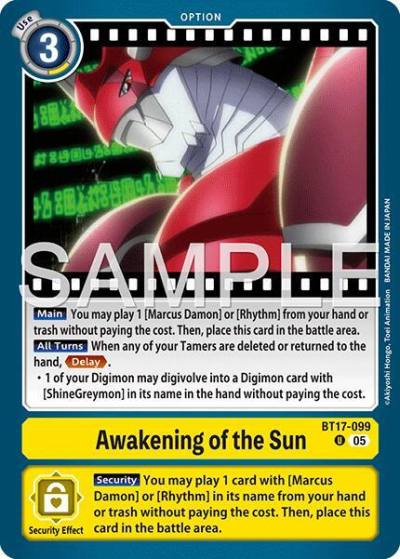 Awakening of the Sun Reprint BT17-099 U Advanced Booster Digimon Generation Digimon card