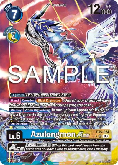 Azulongmon ACE Alternate Art EX5-024 R Animal Colosseum Digimon card