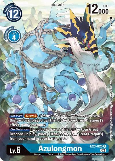 Azulongmon Alternate Art EX3-025 R Draconic Roar Digimon card