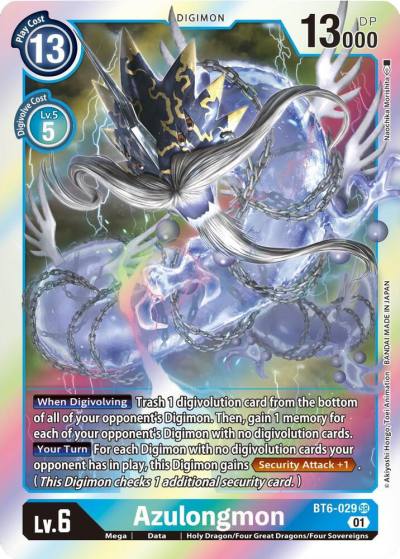 Azulongmon BT6-029 SR Double Diamond Digimon card