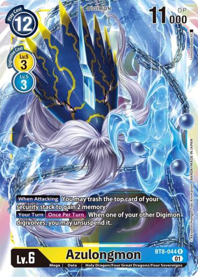 Azulongmon BT8-044 R New Awakening Digimon card