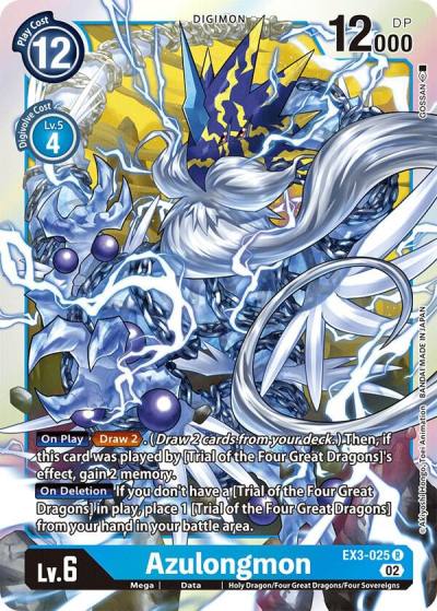 Azulongmon EX3-025 R Draconic Roar Digimon card