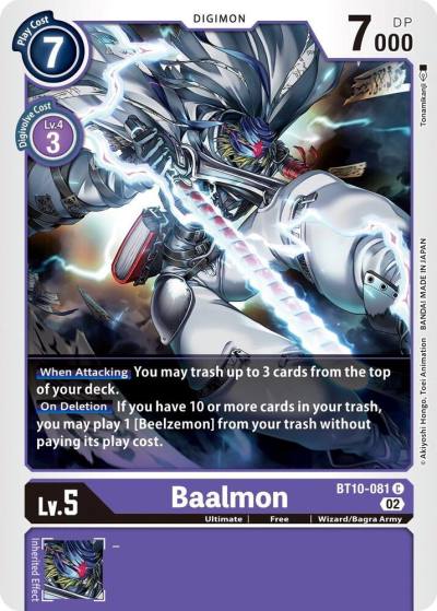 Baalmon BT10-081 C Xros Encounter Digimon card