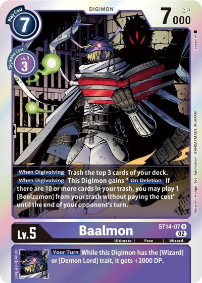 Baalmon ST14-07 R Starter Deck 14: Beelzemon Advanced Deck Set Digimon card