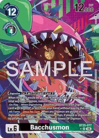 Bacchusmon Alternate Art BT25-077 SR Dual Revolution Digimon card