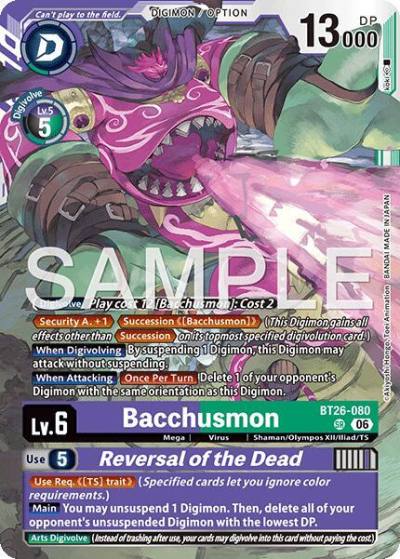 Bacchusmon // Reversal of the Dead BT26-080 SR Timeless Bonds Digimon card