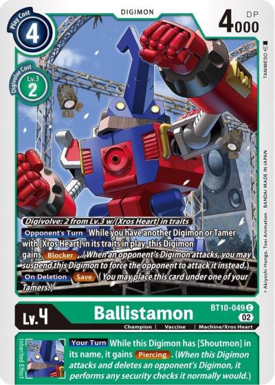 Ballistamon BT10-049 C Xros Encounter Digimon card