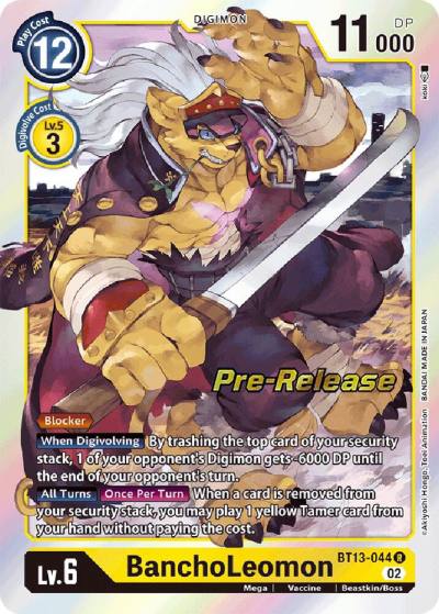 BanchoLeomon BT13-044 R Versus Royal Knights Pre-Release Cards Digimon card
