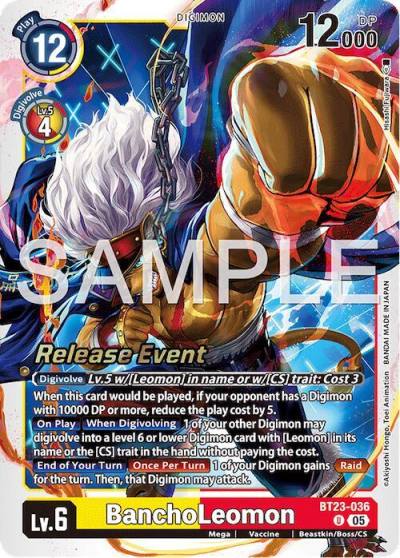 BanchoLeomon BT23-036 U Hackers' Slumber Release Event Cards Digimon card