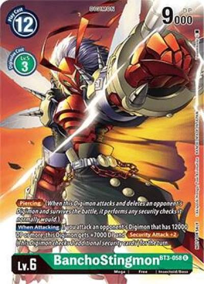 BanchoStingmon Across Time Pre Release BT3-058 U Release Special Booster 1.5 Digimon card