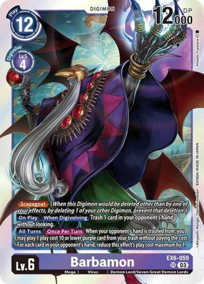 Barbamon EX6-059 SR Infernal Ascension Digimon card