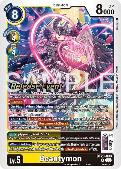 Beautymon BT23-033 R Hackers' Slumber Release Event Cards Digimon card