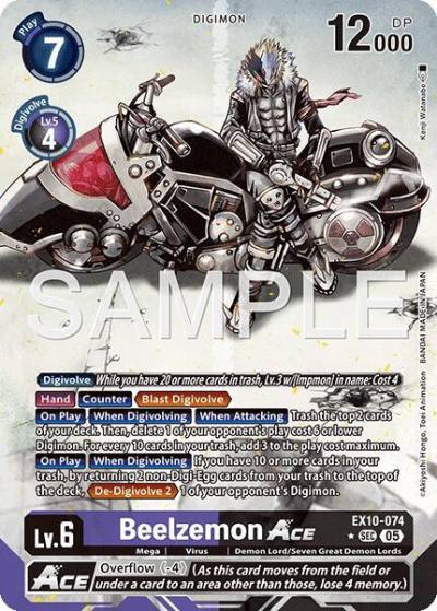 Beelzemon ACE Alternate Art EX10-074 SEC Sinister Order Digimon card