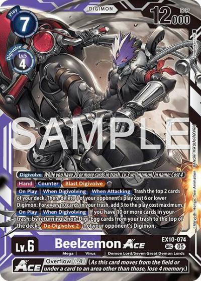 Beelzemon ACE EX10-074 SEC Sinister Order Digimon card