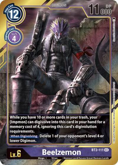 Beelzemon Alternate Art BT2-111 SEC Release Special Booster 1.0 Digimon card
