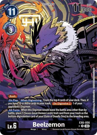 Beelzemon Alternate Art EX6-056 R Infernal Ascension Digimon card