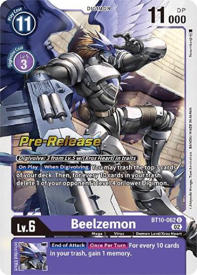 Beelzemon BT10-082 U Xros Encounter Pre-Release Cards Digimon card