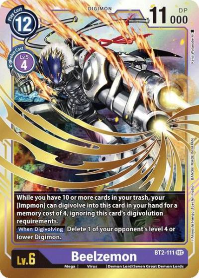 Beelzemon BT2-111 SEC Release Special Booster 1.0 Digimon card