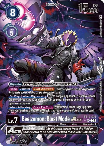 Beelzemon Blast Mode ACE Alternate Art BT19-074 SR Release Special Booster 2.5 Digimon card