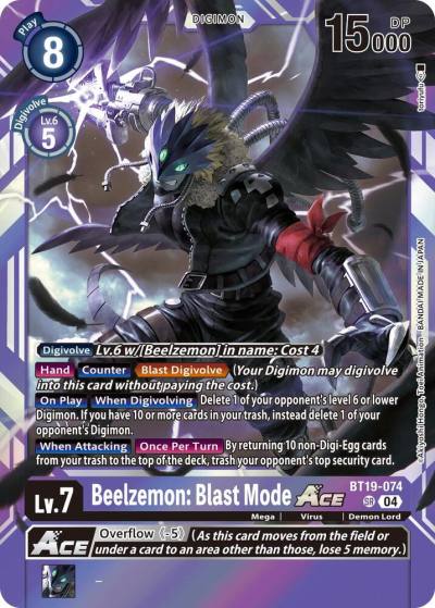 Beelzemon Blast Mode ACE BT19-074 SR Release Special Booster 2.5 Digimon card
