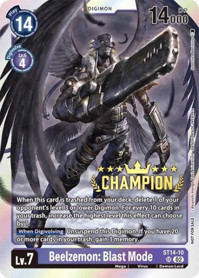 Beelzemon Blast Mode Digimon 3 On 3 Champion ST14-10 SR Starter Deck 14: Beelzemon Advanced Deck Set Digimon card