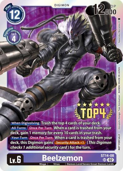 Beelzemon Digimon 3 On 3 Top 4 ST14-08 SR Starter Deck 14: Beelzemon Advanced Deck Set Digimon card