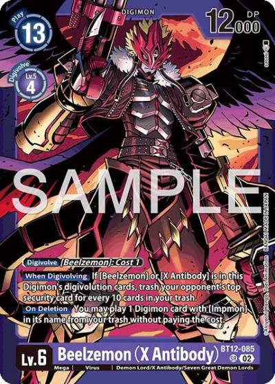 Beelzemon X Antibody BT12-085 SR Limited Card Pack -Billion Bullet- Digimon card