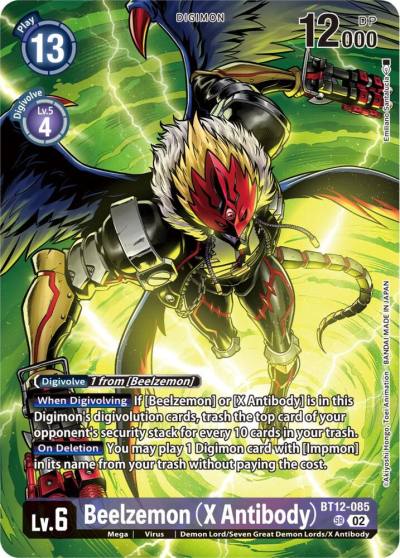 Beelzemon X Antibody Premium Binder Set BT12-085 SR Across Time Digimon card