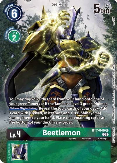 Beetlemon 2nd Anniversary Frontier Card BT7-046 U Next Adventure Digimon card
