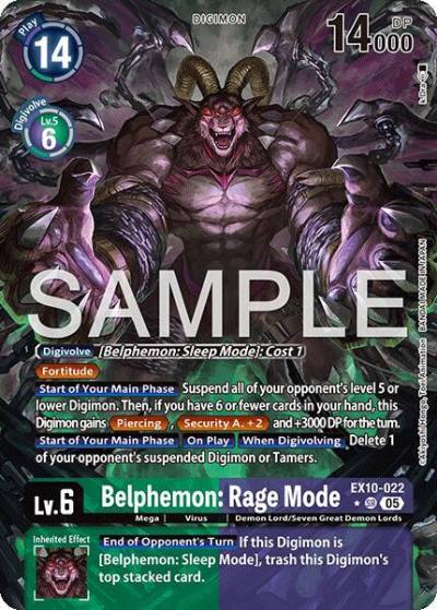 Belphemon Rage Mode Alternate Art EX10-022 SR Sinister Order Digimon card