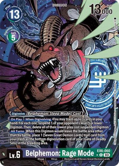 Belphemon Rage Mode Alternate Art EX6-060 R Infernal Ascension Digimon card