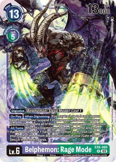 Belphemon Rage Mode EX6-060 R Infernal Ascension Digimon card