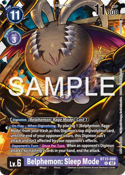 Belphemon Sleep Mode Event Pack 6 BT13-088 R Versus Royal Knights Digimon card