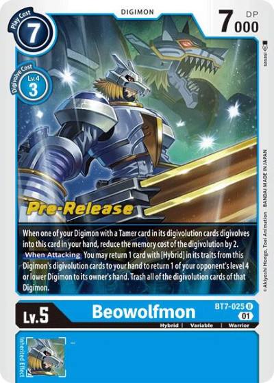Beowolfmon BT7-025 U Next Adventure Pre-Release Cards Digimon card