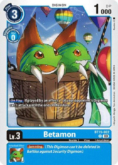 Betamon BT15-022 C Exceed Apocalypse Digimon card