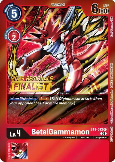 BetelGammamon 2023 Regionals Finalist BT8-013 C New Awakening Digimon card