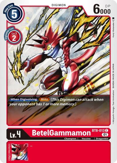 BetelGammamon BT8-013 C New Awakening Digimon card