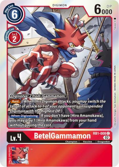 BetelGammamon RB1-008 C Resurgence Booster Digimon card