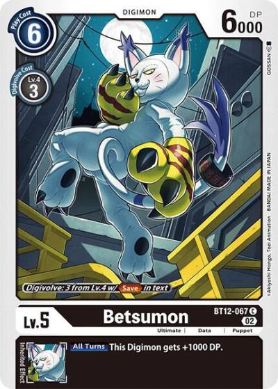 Betsumon BT12-067 C Across Time Digimon card