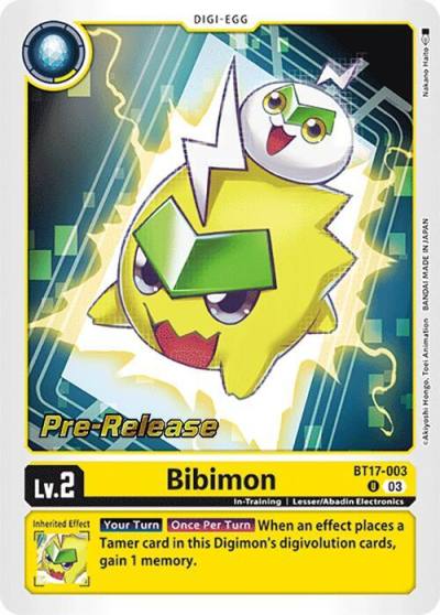Bibimon BT17-003 U Secret Crisis Pre-Release Cards Digimon card