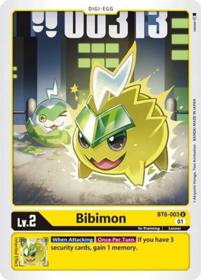 Bibimon BT6-003 U Double Diamond Digimon card
