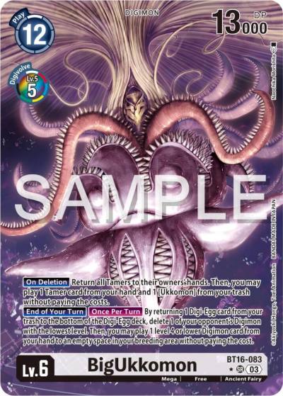 BigUkkomon Alternate Art BT16-083 SR Beginning Observer Digimon card