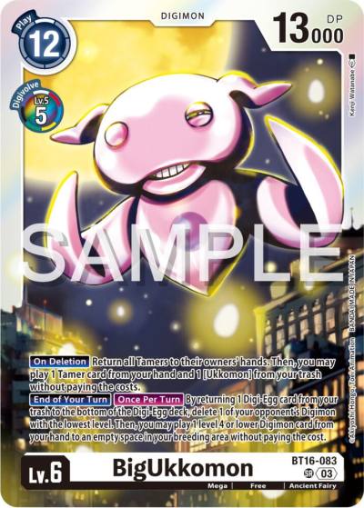 BigUkkomon BT16-083 SR Beginning Observer Digimon card