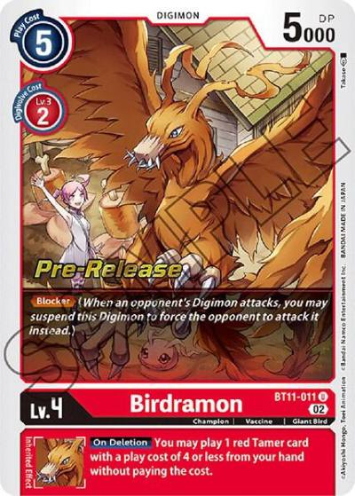 Birdramon BT11-011 U Dimensional Phase Pre-Release Cards Digimon card