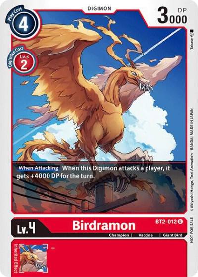 Birdramon Official Tournament Pack Vol3 BT2-012 U Release Special Booster 1.0 Digimon card