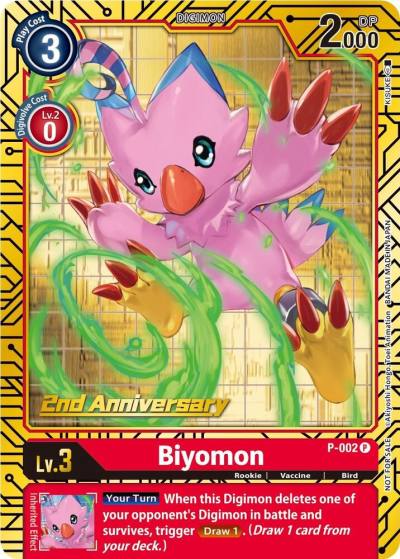 Biyomon 2nd Anniversary Card Set P-002 P Digimon Promotion Cards Digimon card