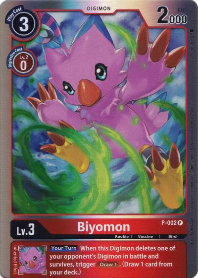 Biyomon Rainbow Foil P-002 P Digimon Promotion Cards Digimon card